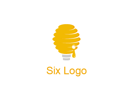 light bulb shaped like a beehive logo