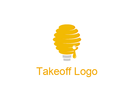 light bulb shaped like a beehive logo