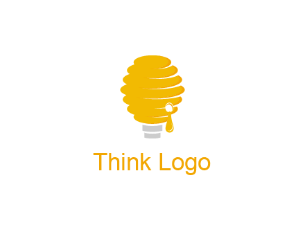 light bulb shaped like a beehive logo