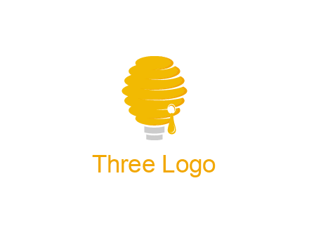 light bulb shaped like a beehive logo
