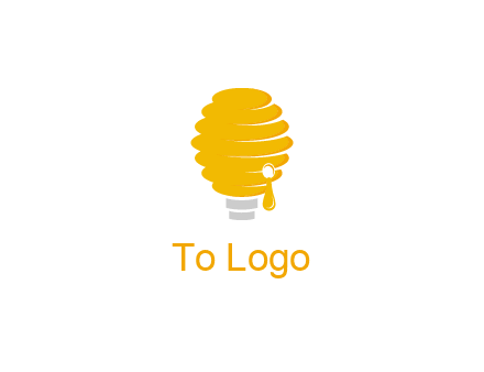 light bulb shaped like a beehive logo