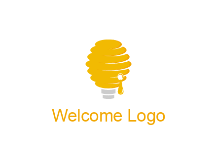 light bulb shaped like a beehive logo