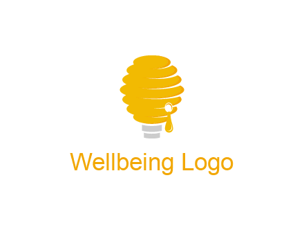 light bulb shaped like a beehive logo
