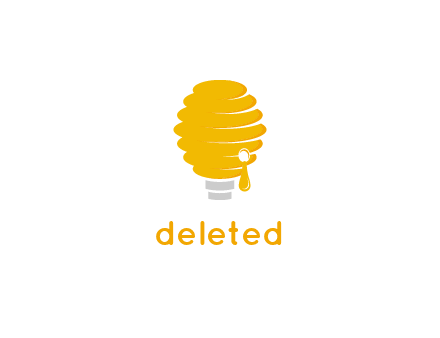 light bulb shaped like a beehive logo