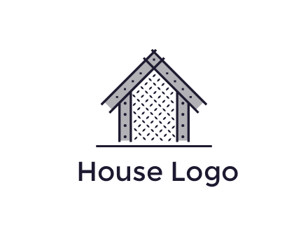 construction logo with simple clothing patterns on a house