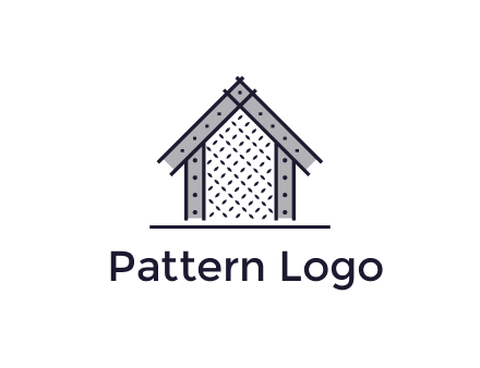 construction logo with simple clothing patterns on a house