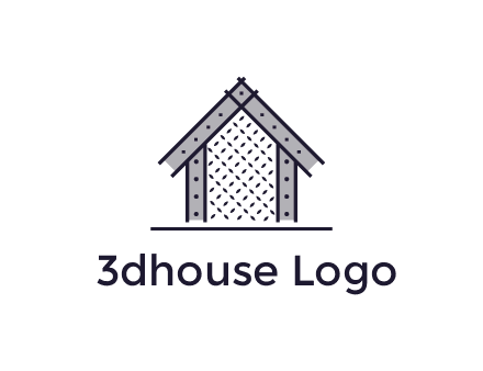 construction logo with simple clothing patterns on a house