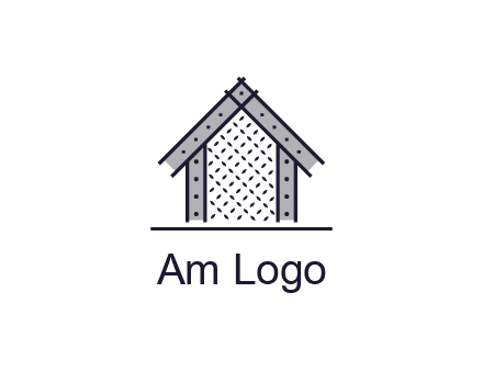 construction logo with simple clothing patterns on a house