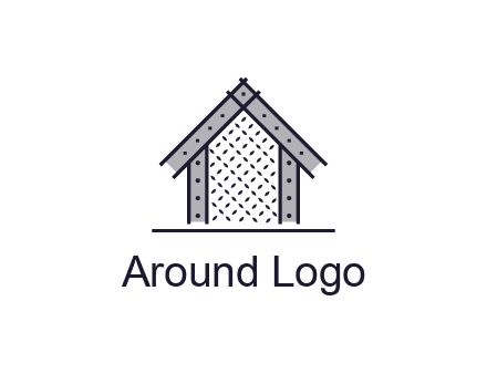 construction logo with simple clothing patterns on a house
