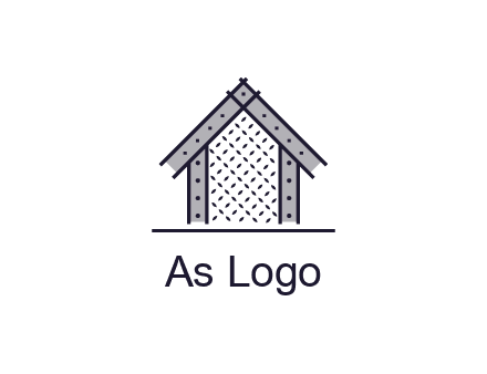 construction logo with simple clothing patterns on a house