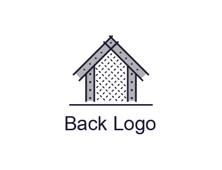 construction logo with simple clothing patterns on a house