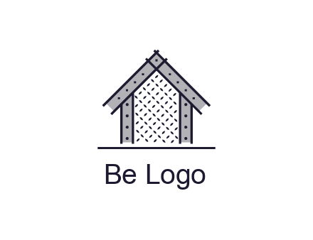 construction logo with simple clothing patterns on a house