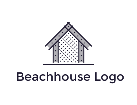 construction logo with simple clothing patterns on a house