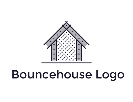 construction logo with simple clothing patterns on a house