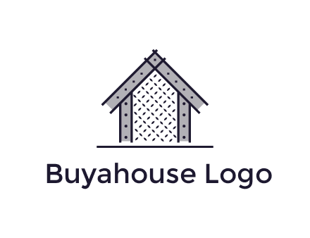 construction logo with simple clothing patterns on a house