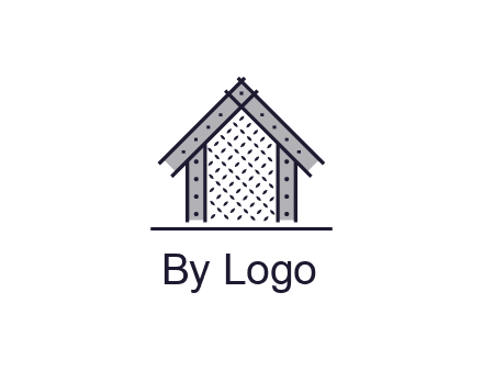 construction logo with simple clothing patterns on a house