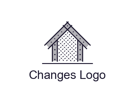 construction logo with simple clothing patterns on a house