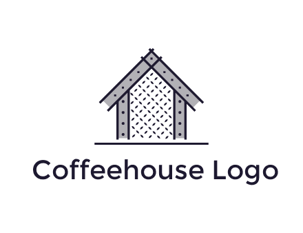 construction logo with simple clothing patterns on a house