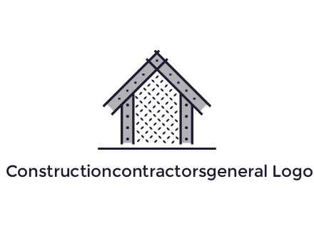 construction logo with simple clothing patterns on a house