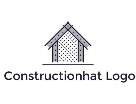 construction logo with simple clothing patterns on a house