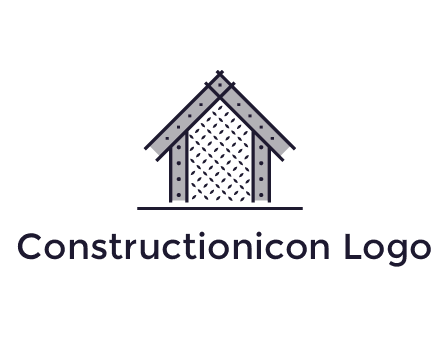 construction logo with simple clothing patterns on a house