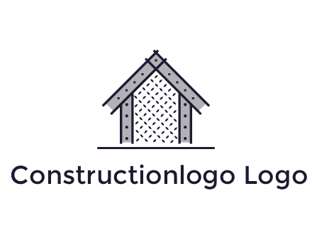 construction logo with simple clothing patterns on a house