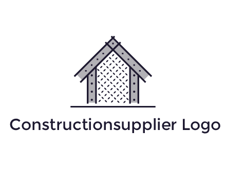 construction logo with simple clothing patterns on a house