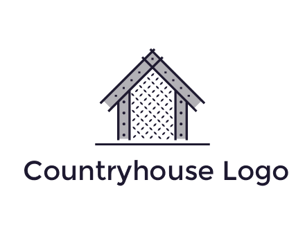 construction logo with simple clothing patterns on a house