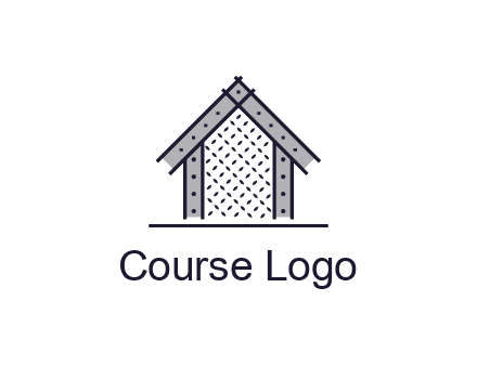 construction logo with simple clothing patterns on a house