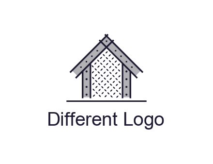 construction logo with simple clothing patterns on a house