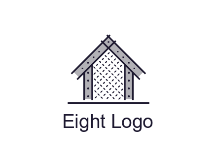construction logo with simple clothing patterns on a house