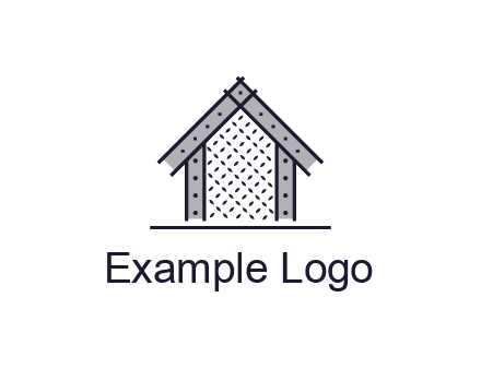 construction logo with simple clothing patterns on a house