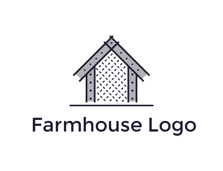 construction logo with simple clothing patterns on a house