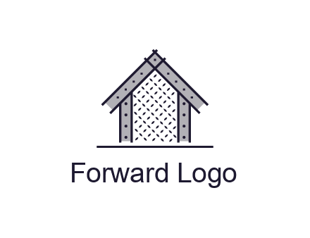 construction logo with simple clothing patterns on a house