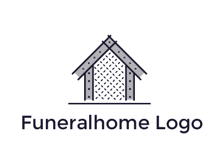 construction logo with simple clothing patterns on a house