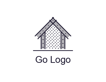 construction logo with simple clothing patterns on a house