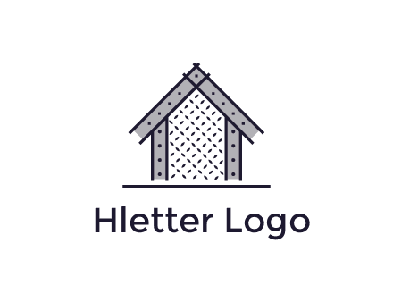 construction logo with simple clothing patterns on a house