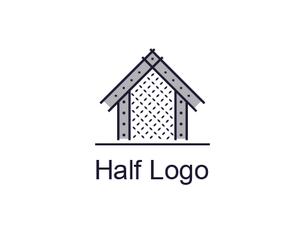 construction logo with simple clothing patterns on a house