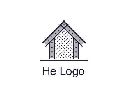 construction logo with simple clothing patterns on a house