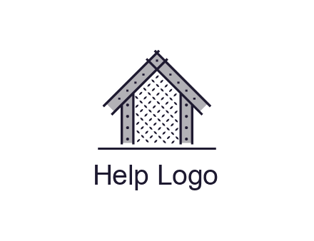 construction logo with simple clothing patterns on a house