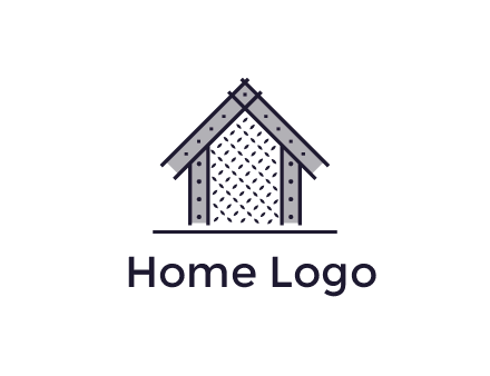 construction logo with simple clothing patterns on a house