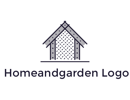 construction logo with simple clothing patterns on a house