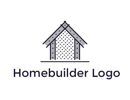 construction logo with simple clothing patterns on a house