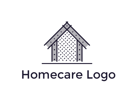 construction logo with simple clothing patterns on a house