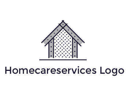 construction logo with simple clothing patterns on a house