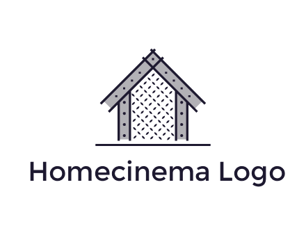 construction logo with simple clothing patterns on a house