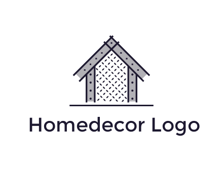 construction logo with simple clothing patterns on a house