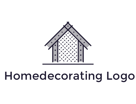construction logo with simple clothing patterns on a house