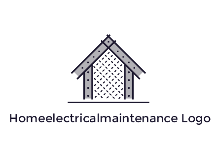 construction logo with simple clothing patterns on a house