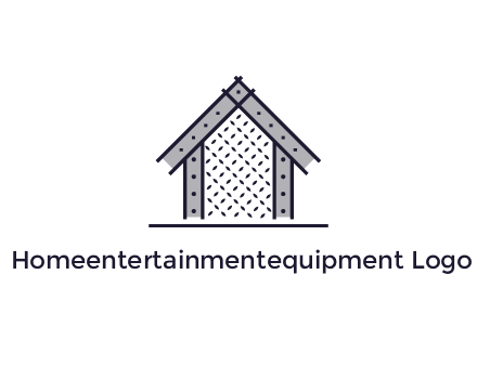 construction logo with simple clothing patterns on a house
